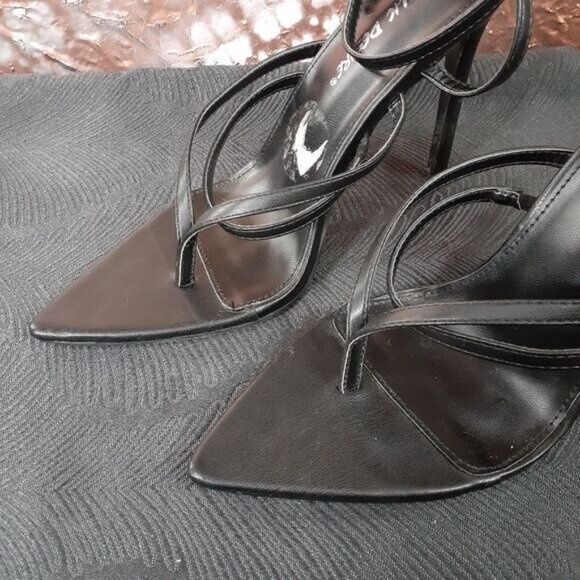 NWT Public Desire Faux Leather Strappy Stilettos - Picture 8 of 15